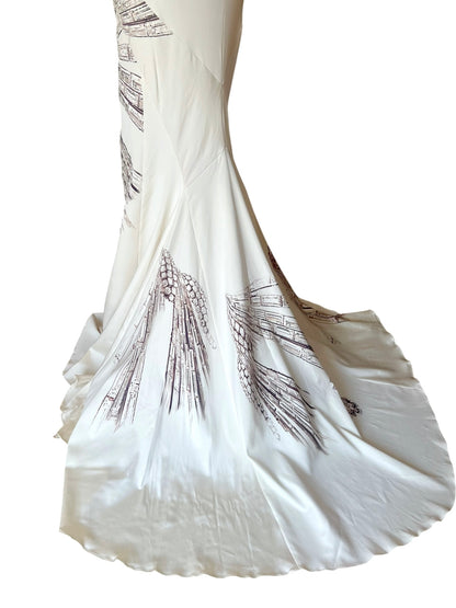 Roberto Cavalli FW 2002 long embroidered dress