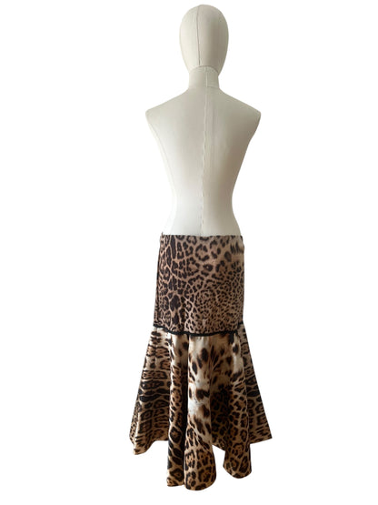 Roberto Cavalli 2000s cheetah skirt