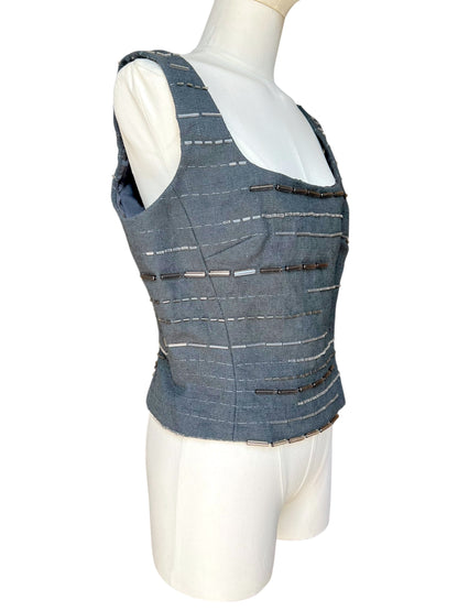 Prada SS1998 ardesia embroidered bustier