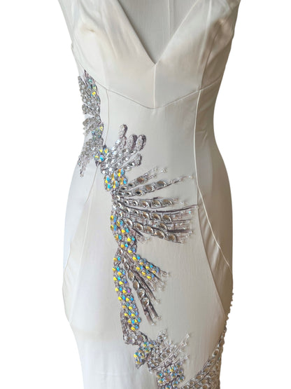 Roberto Cavalli FW 2002 long embroidered dress