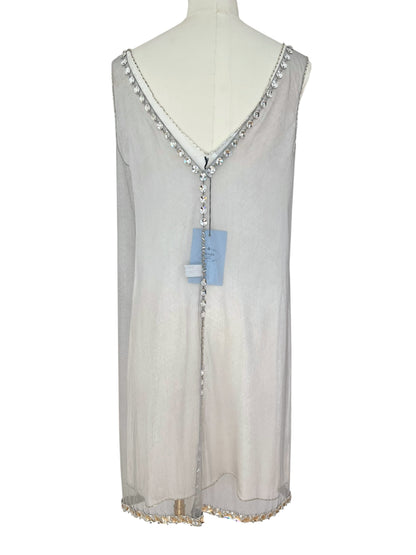 Prada FW 1997 embellished white mini dress