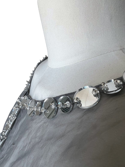 Prada SS 1999 Crushed Silk Mirror-Embellished Ensemble