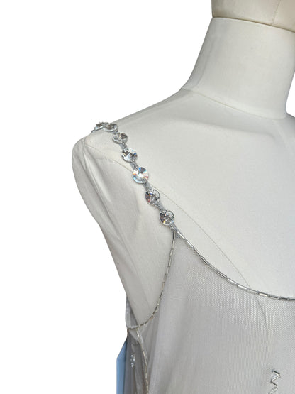 Prada FW1997 grey tulle embroidered top