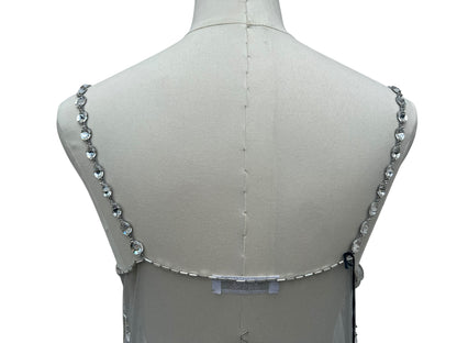 Prada FW1997 grey tulle embroidered top