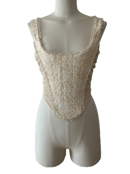 Corsetto in pizzo beige Dolce&amp;Gabbana