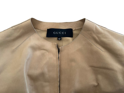 Gucci sand beige leather jacket