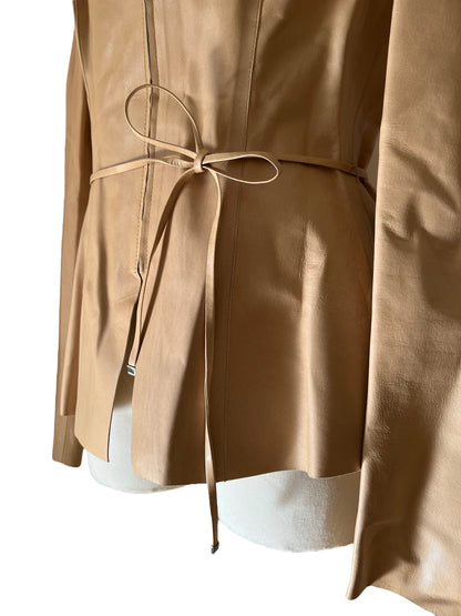 Gucci sand beige leather jacket