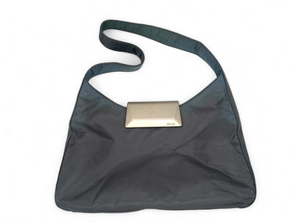 Prada grey iridescent classic bag