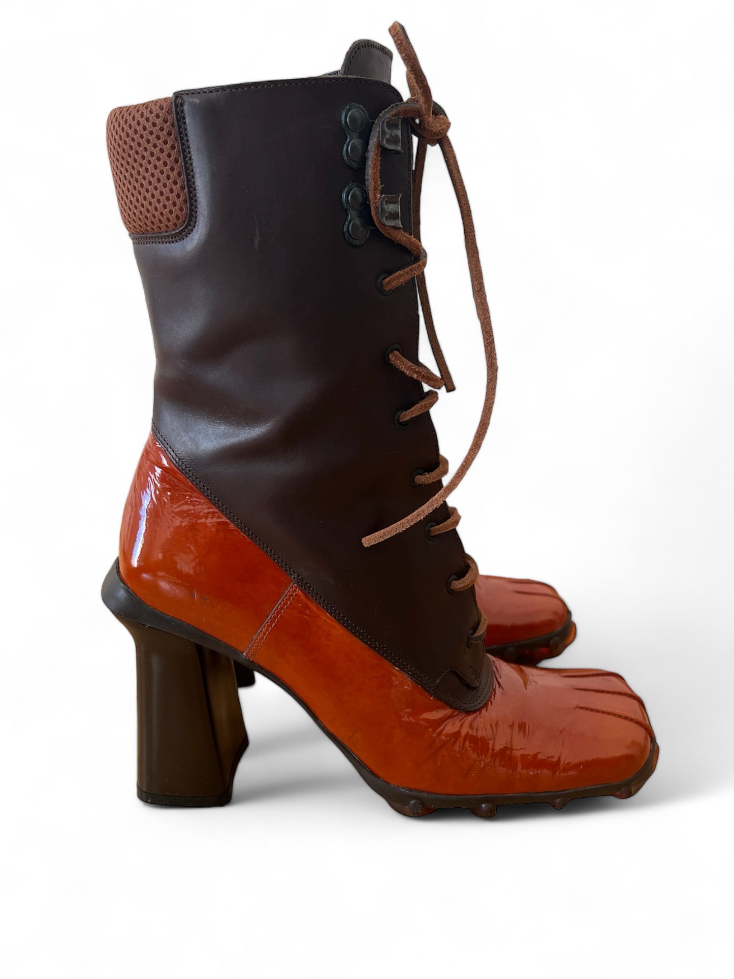 Miu Miu bubble sole boots brick/dark brown