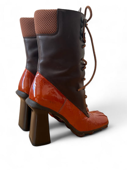 Miu Miu bubble sole boots brick/dark brown