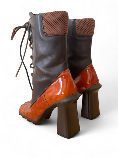 Miu Miu bubble sole boots brick/dark brown