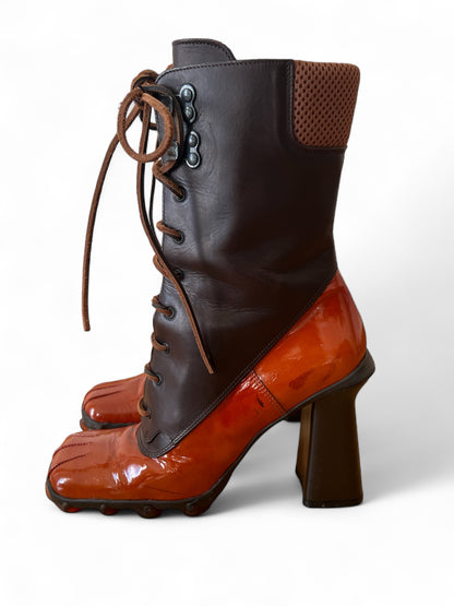 Miu Miu bubble sole boots brick/dark brown