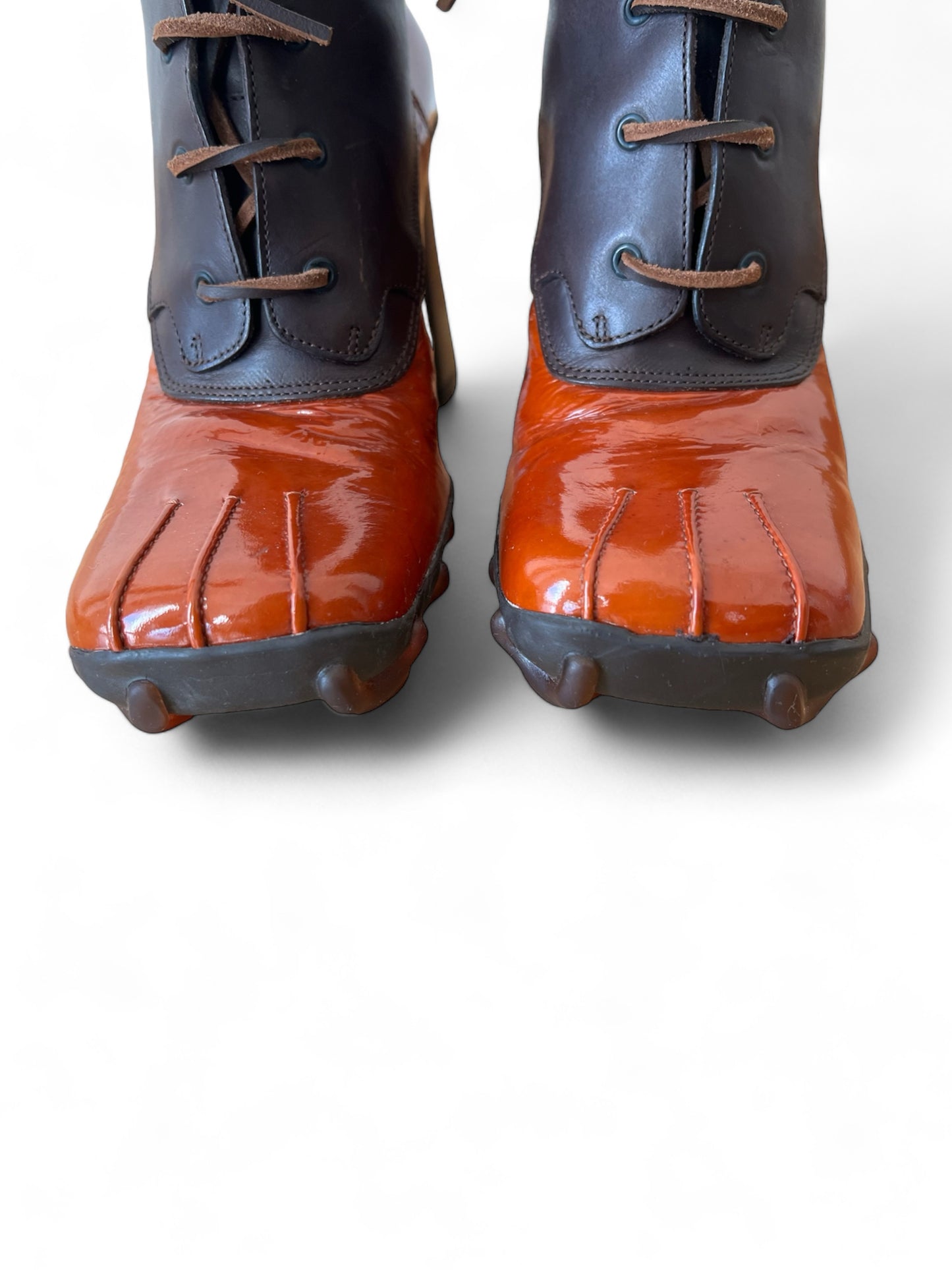 Miu Miu bubble sole boots brick/dark brown