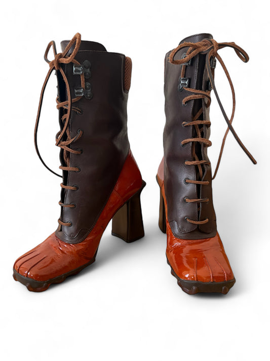 Miu Miu bubble sole boots brick/dark brown