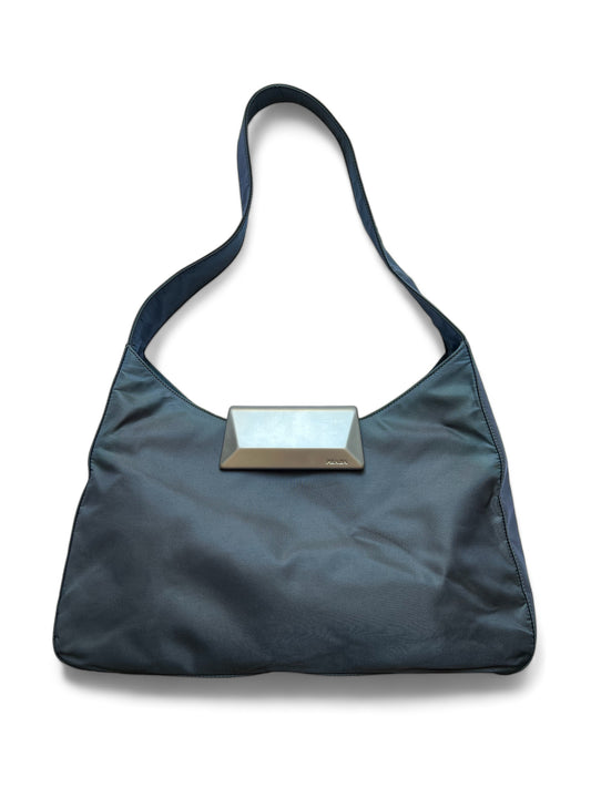 Prada grey iridescent classic bag