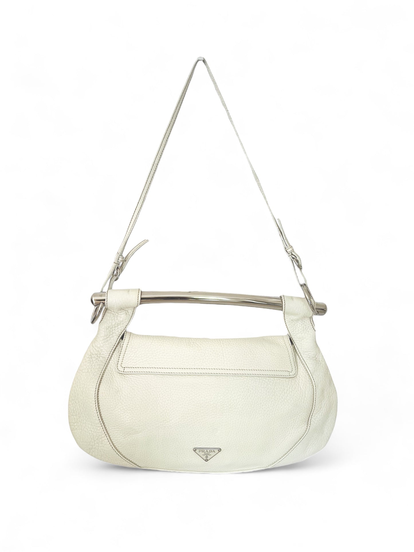 Prada creamy beige leather bag