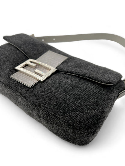 Fendi wool grey baguette