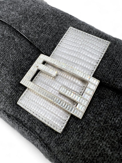 Fendi wool grey baguette