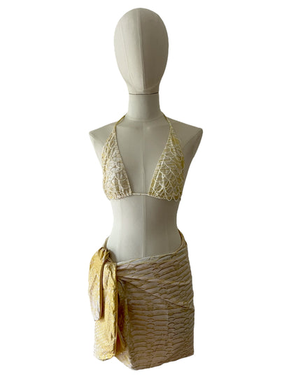 Roberto Cavalli yellow bikini with pareo