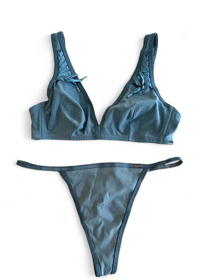 Dior blue denim bikini