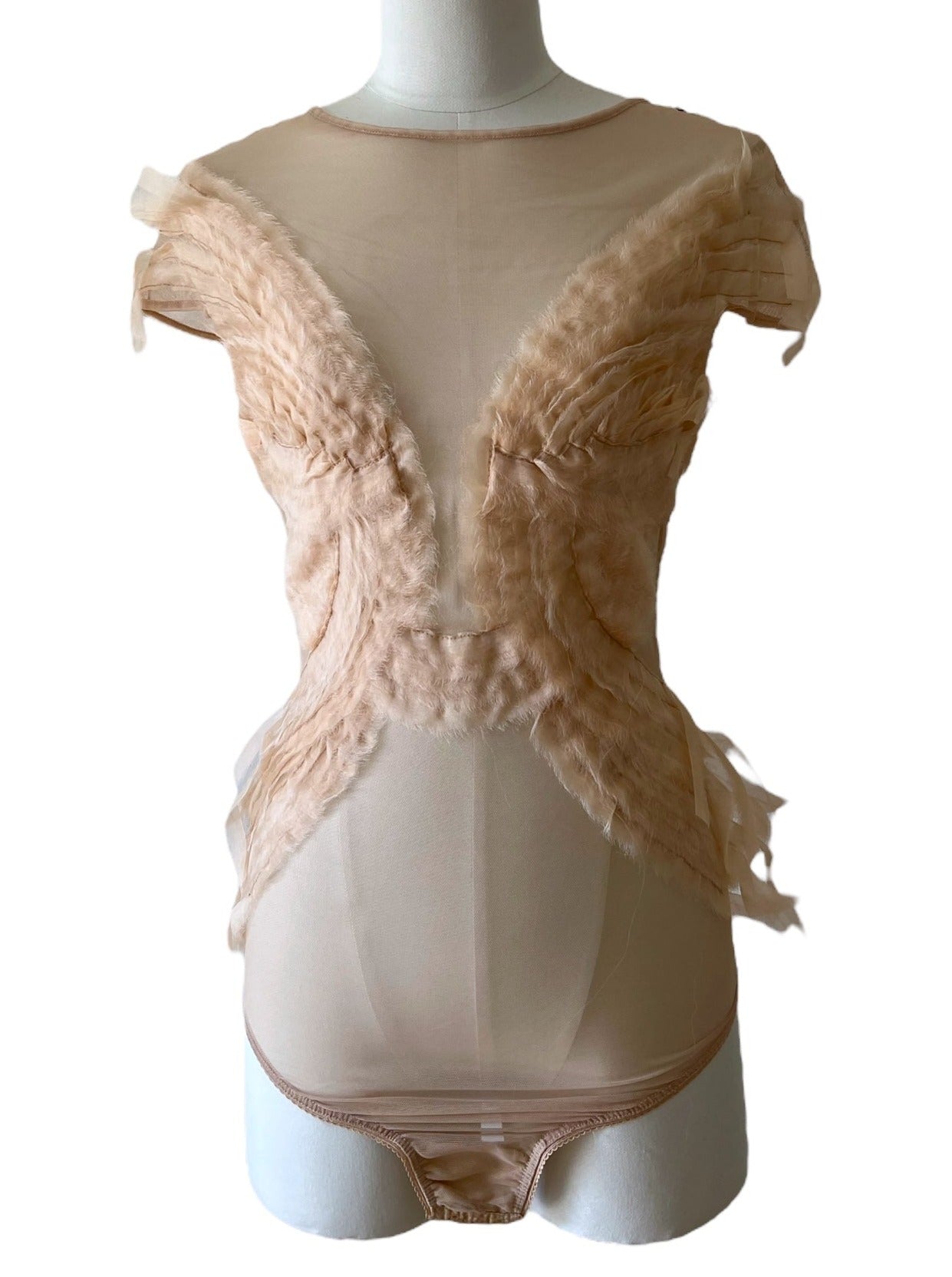 Elisabetta Franchi top nude in tulle 