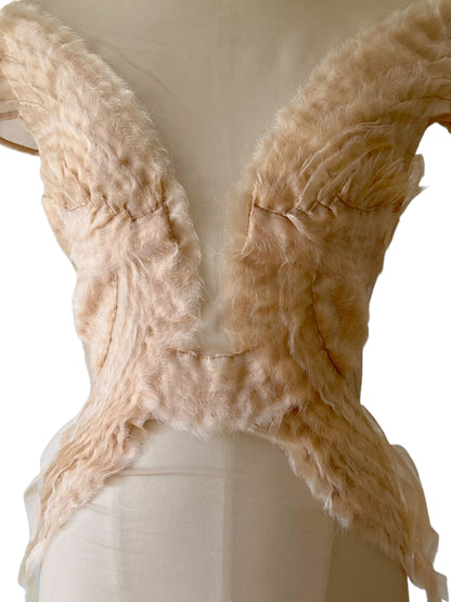 Elisabetta Franchi nude tulle top