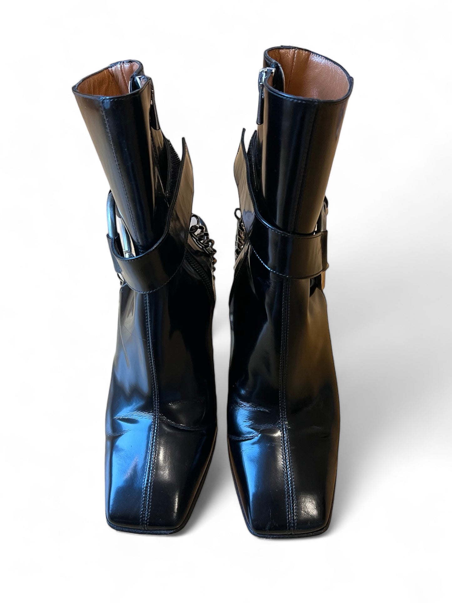 Ssheena black leather boots