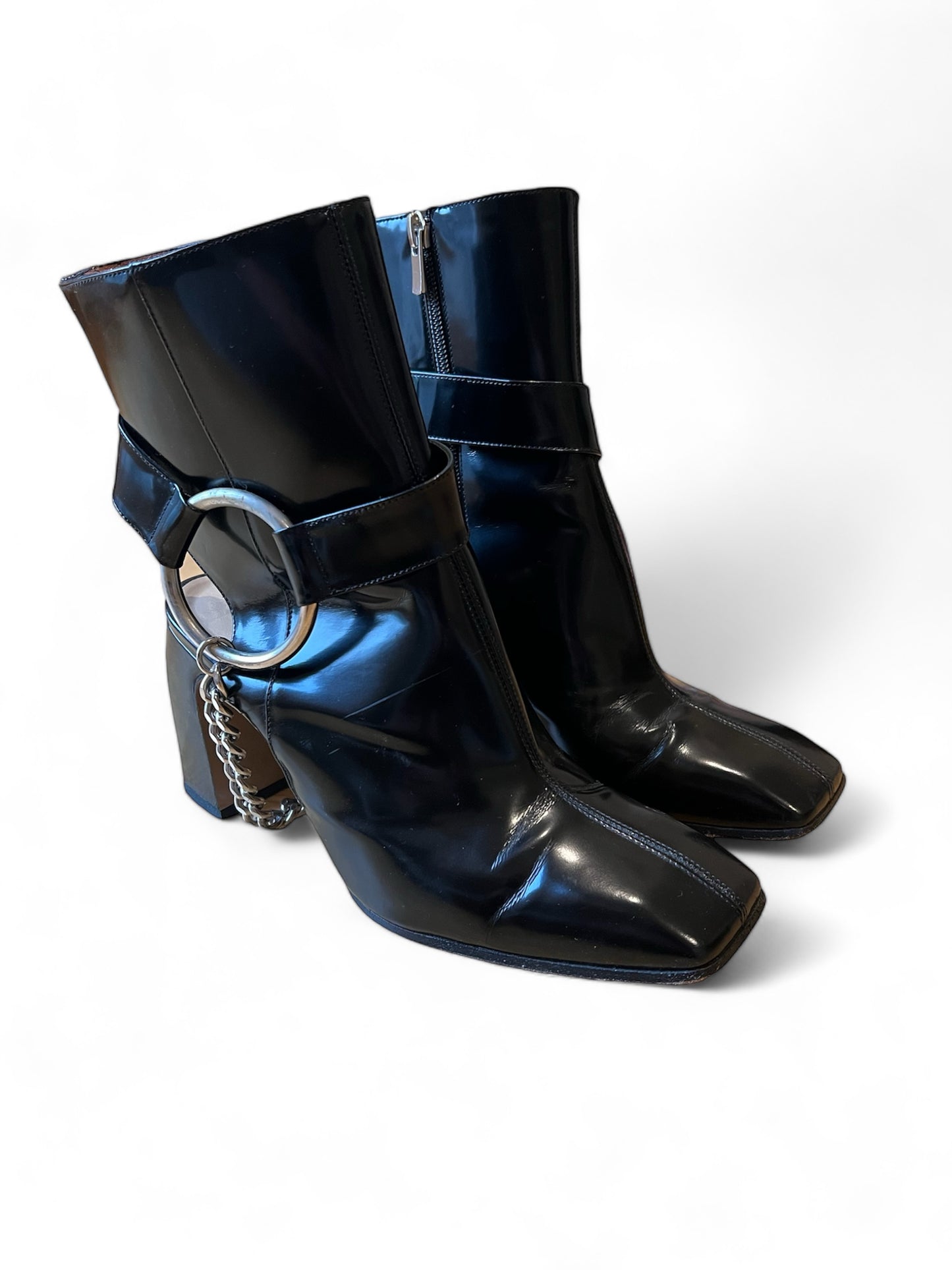 Ssheena black leather boots