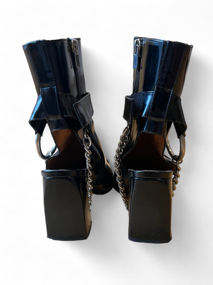 Ssheena black leather boots