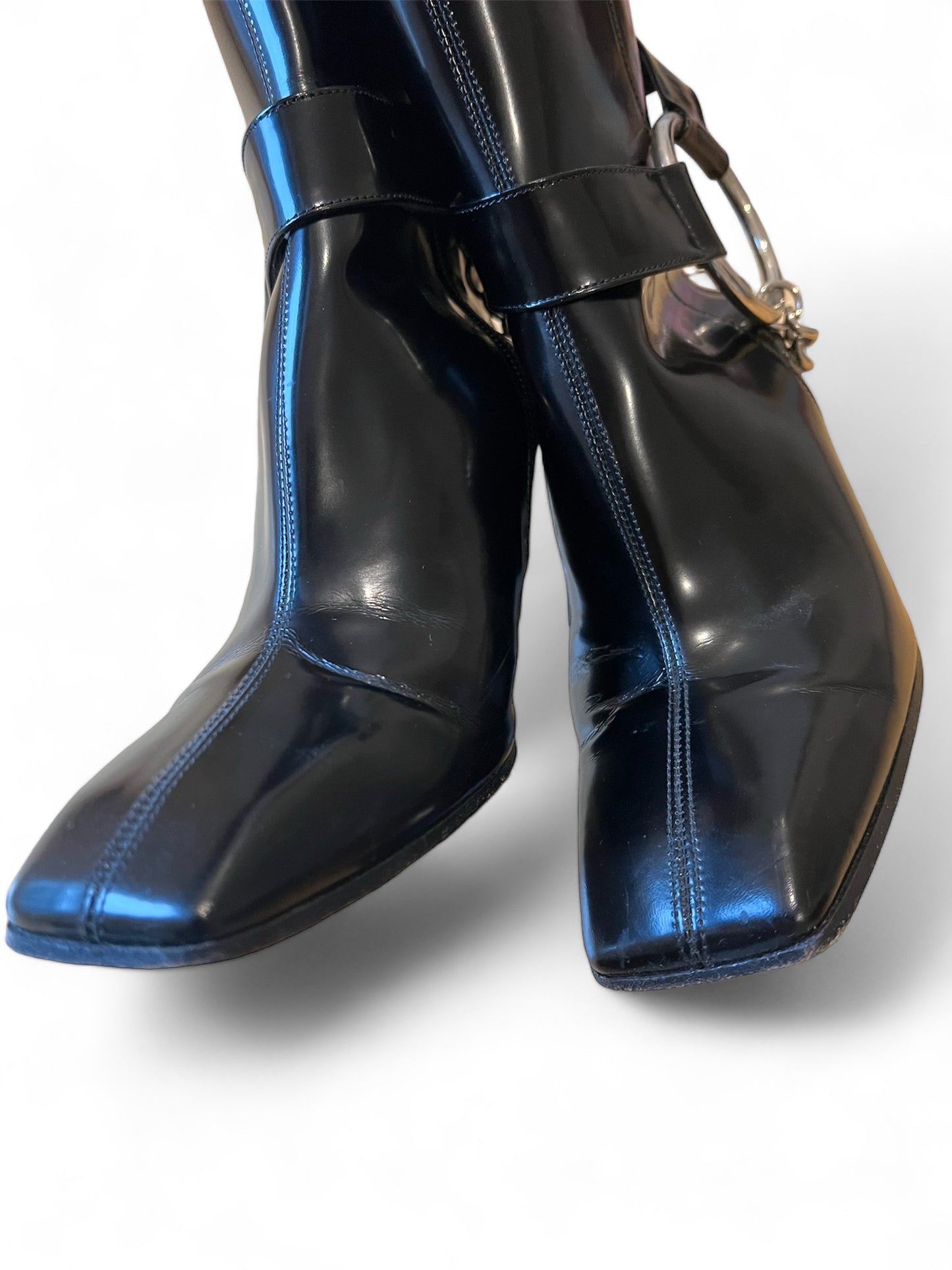 Ssheena black leather boots