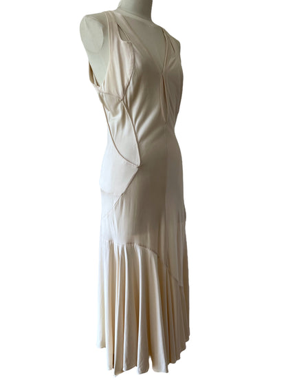 Balenciaga beige silk dress