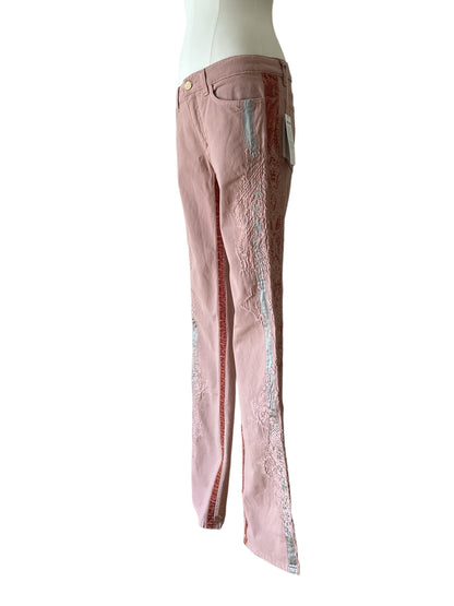 Roberto Cavalli pantalone dritto rosa pallido