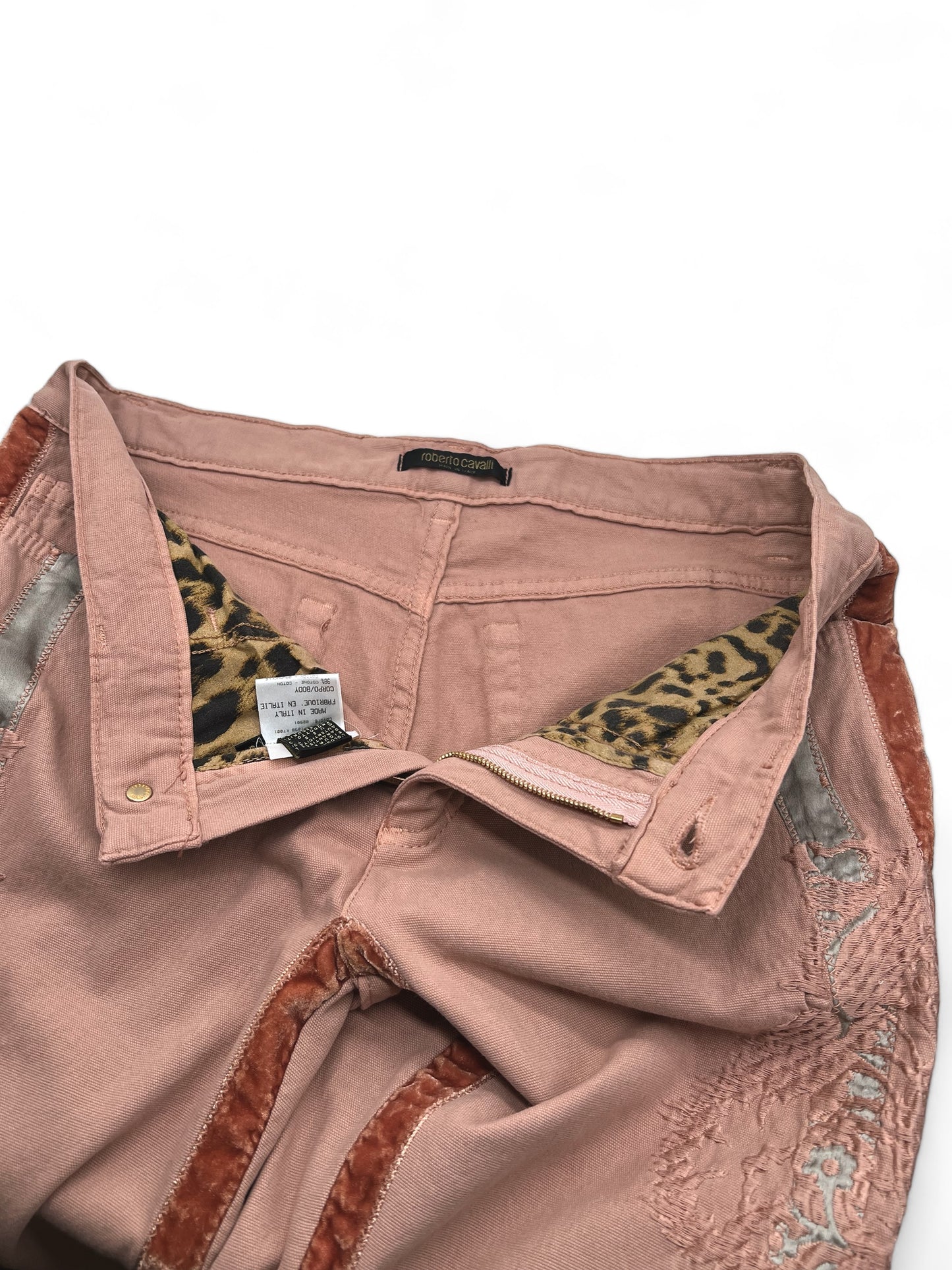 Roberto Cavalli pantalone dritto rosa pallido