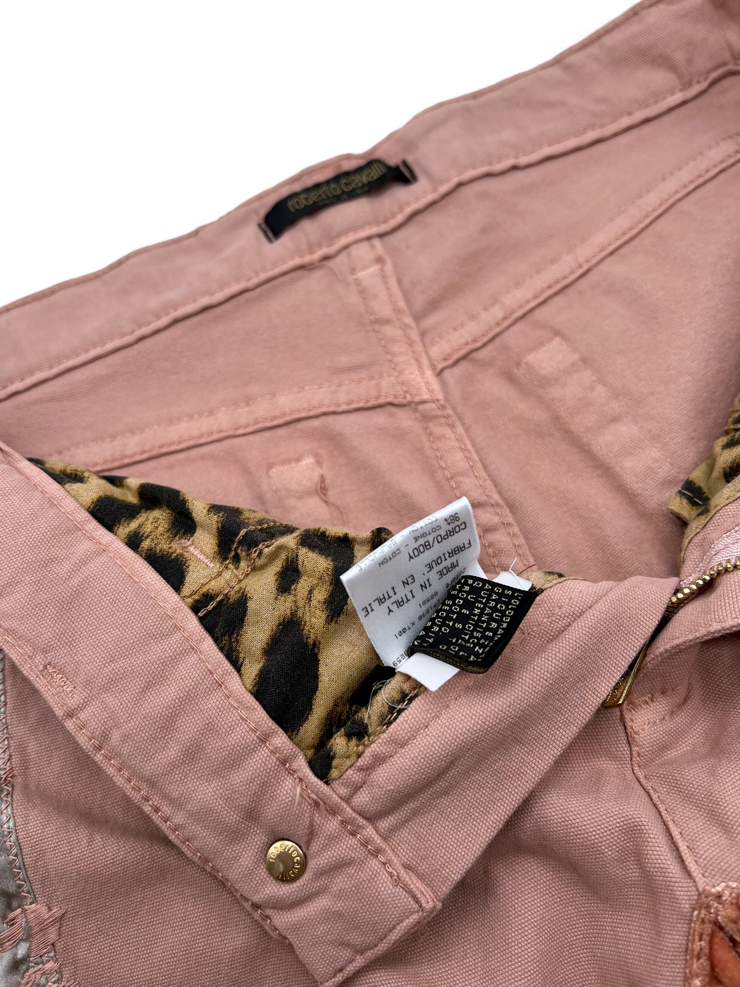 Roberto Cavalli pantalone dritto rosa pallido