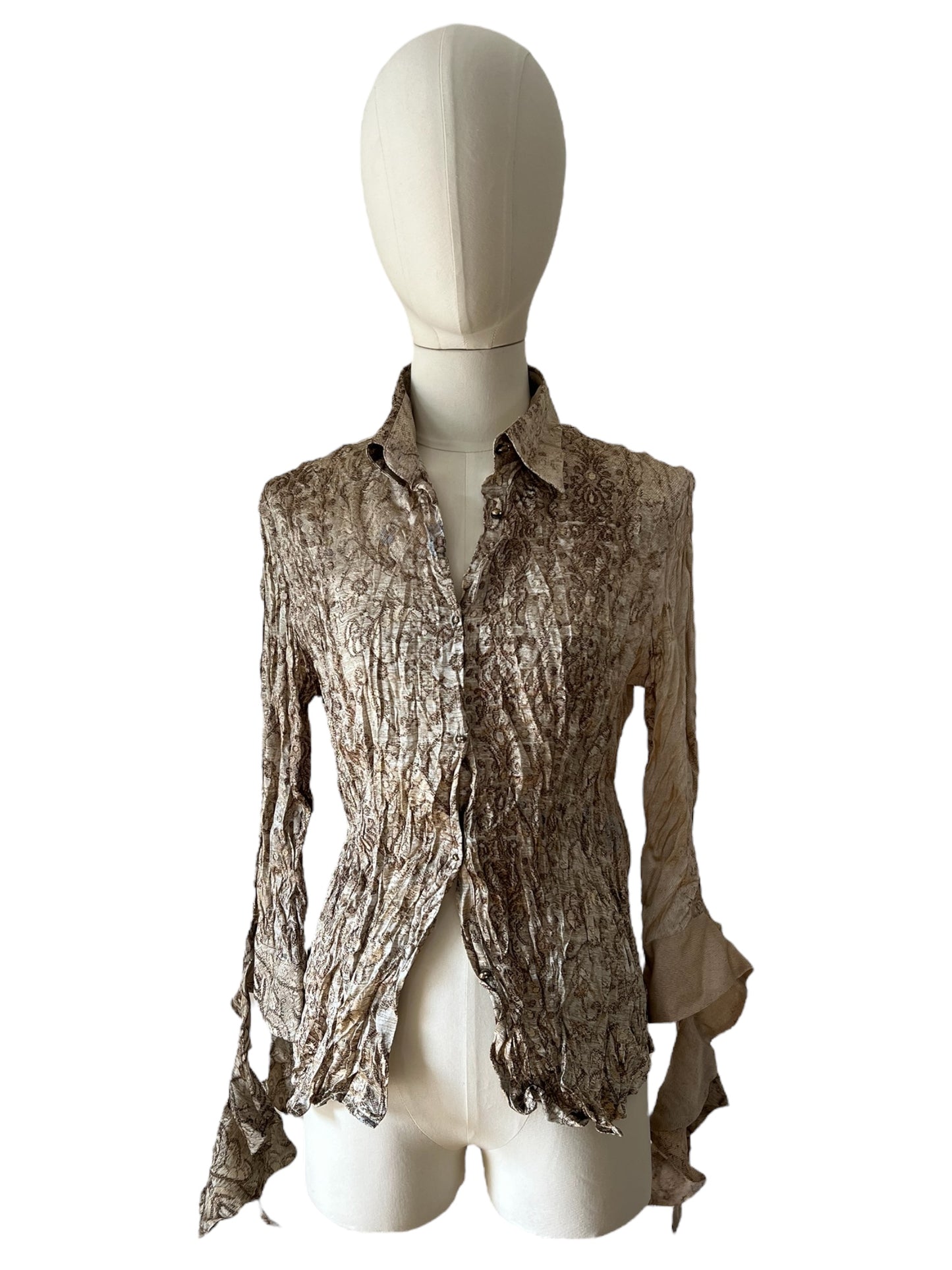 Roberto Cavalli crinkle silk shirt