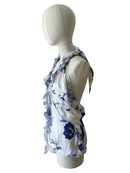 Roberto Cavalli white and blue top