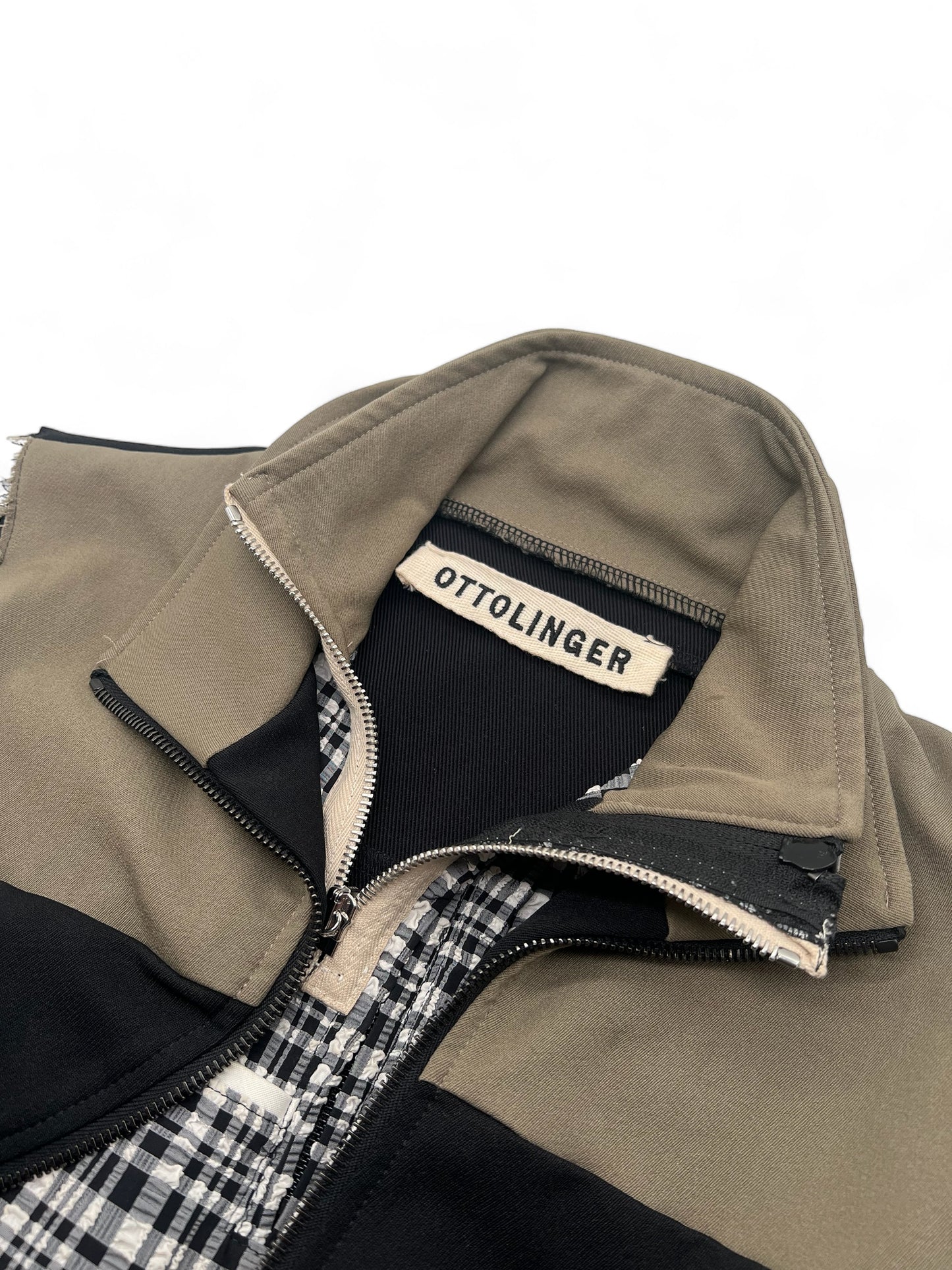 Ottolinger Ski plaid top black/army green