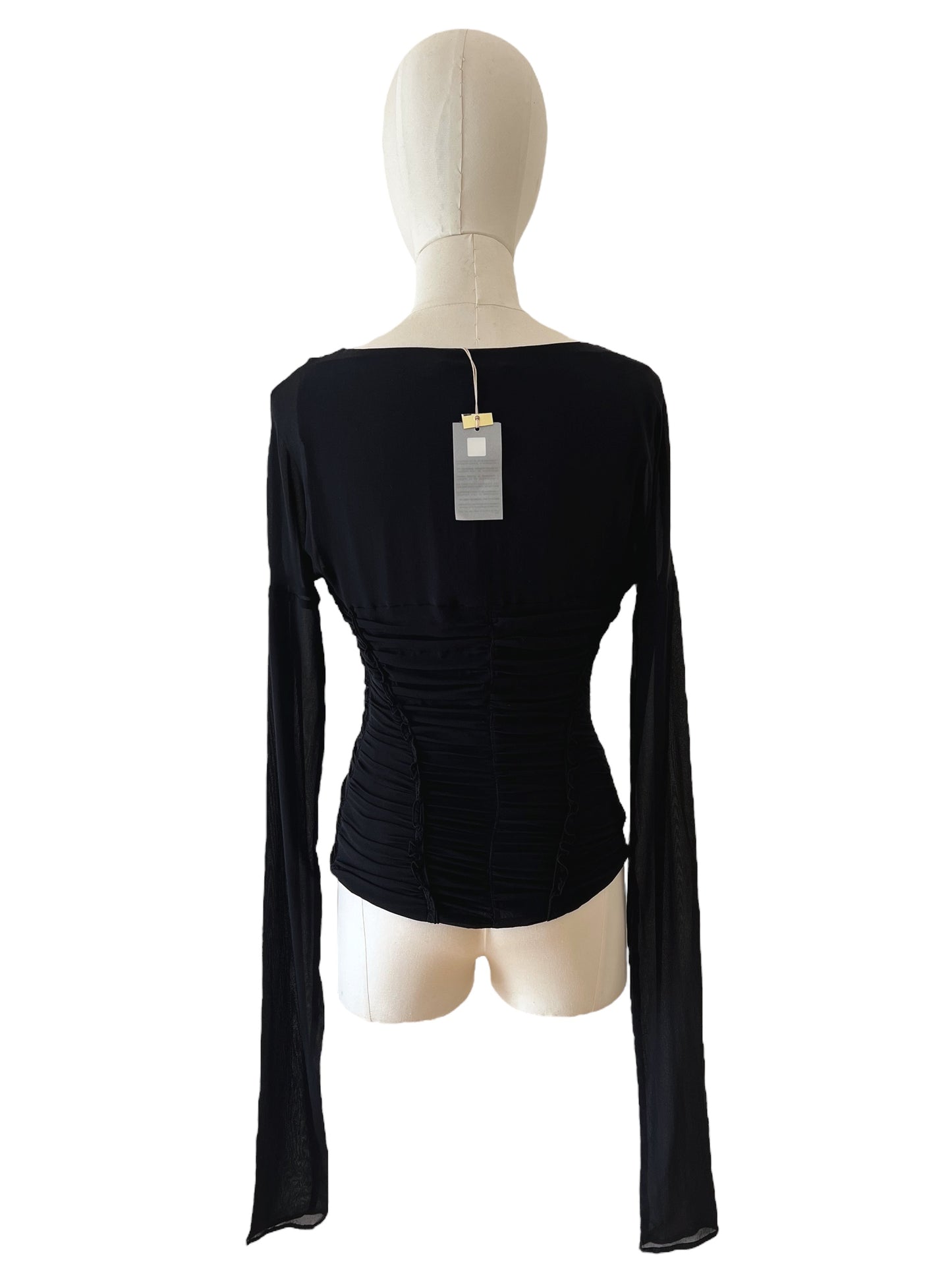 Roberto Cavalli black silk corset top