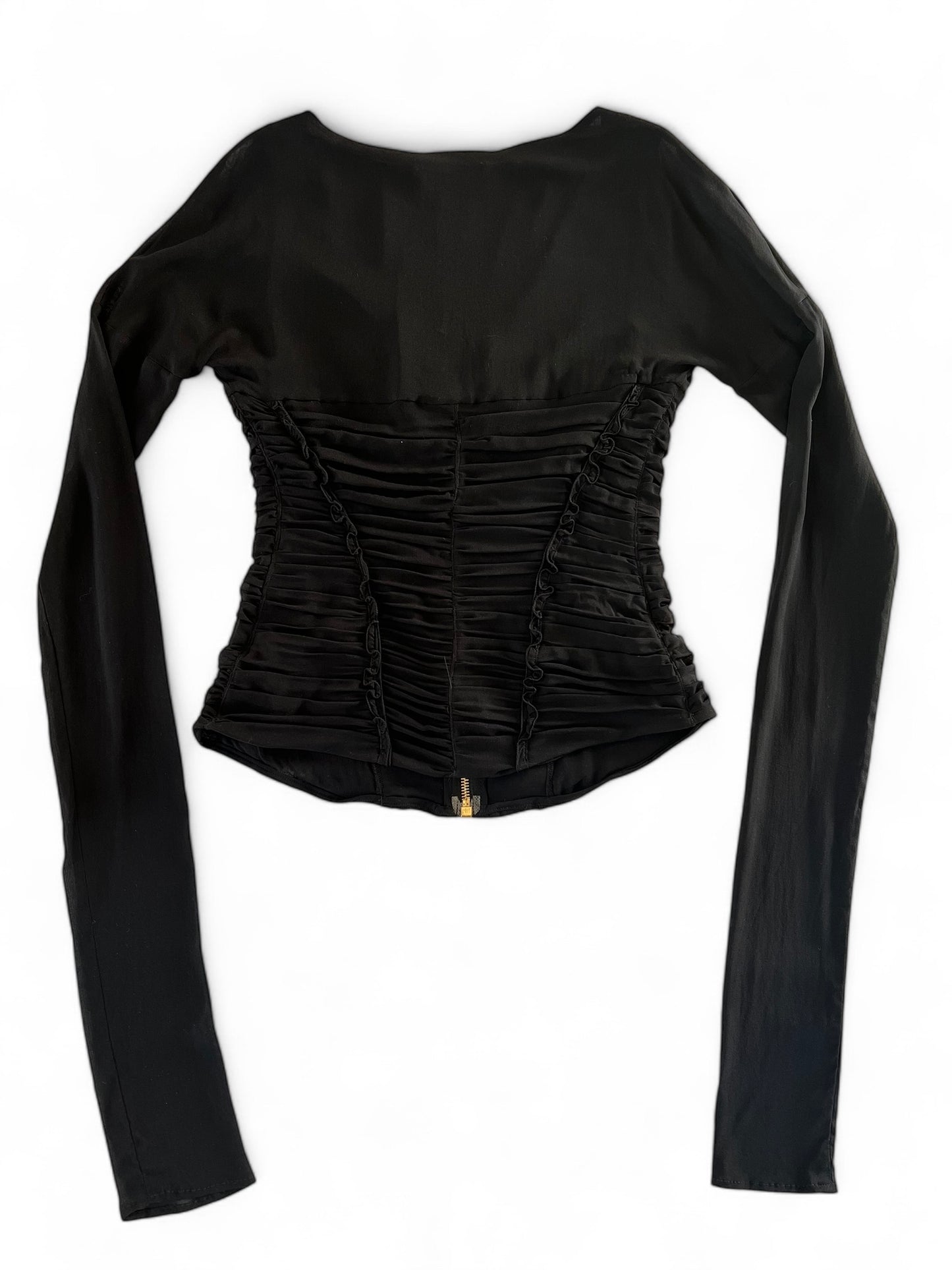 Roberto Cavalli black silk corset top