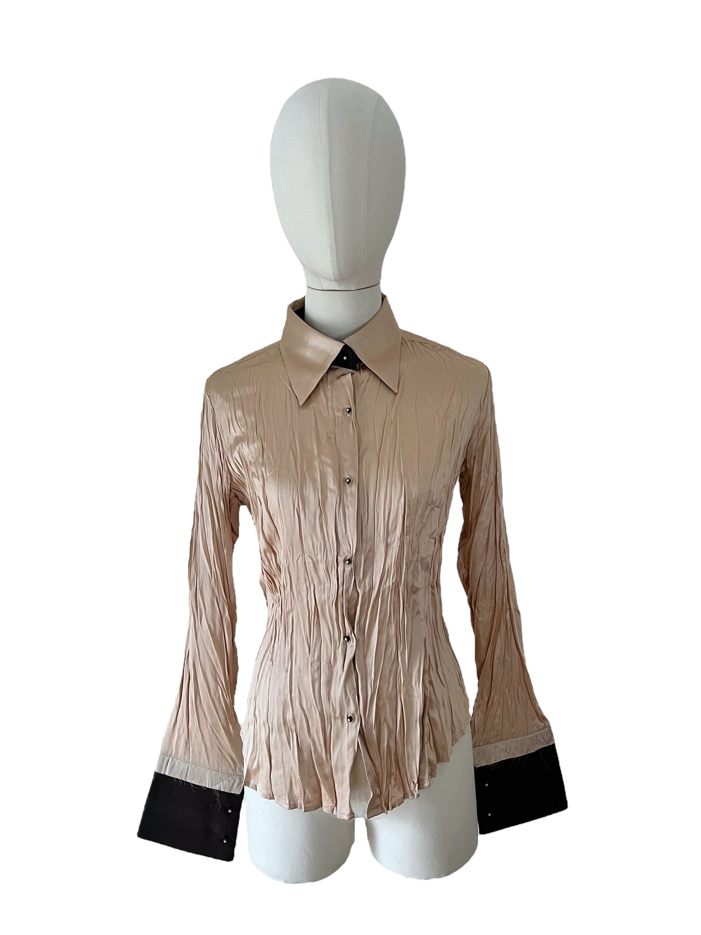 Roberto Cavalli dusty pink crinckle shirt