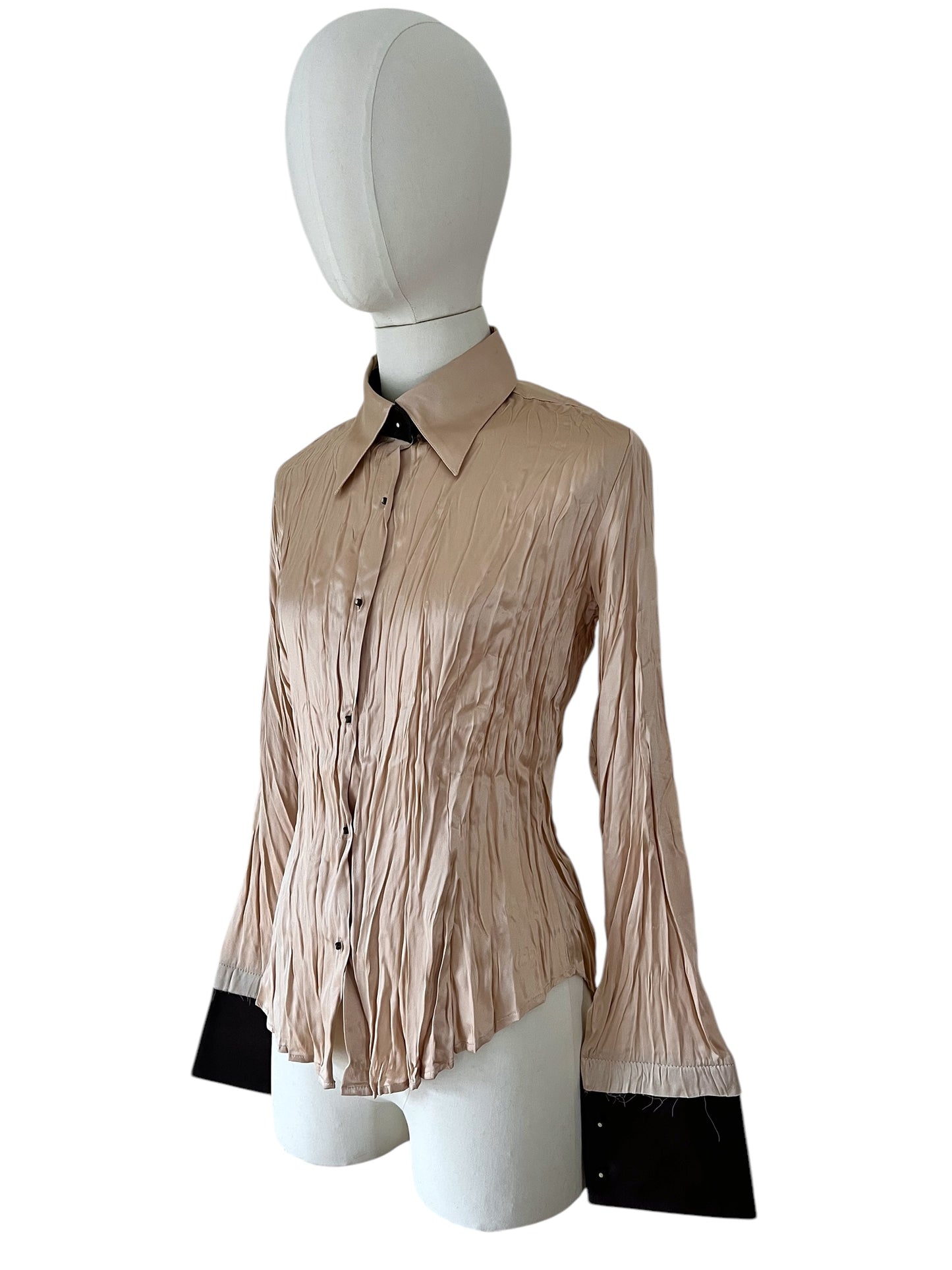 Roberto Cavalli dusty pink crinckle shirt