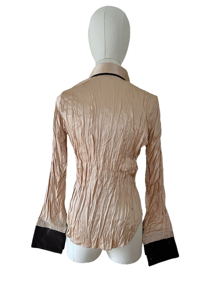 Roberto Cavalli dusty pink crinckle shirt