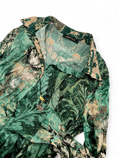 Roberto Cavalli Green silk shirt