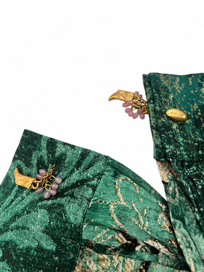 Roberto Cavalli Green silk shirt