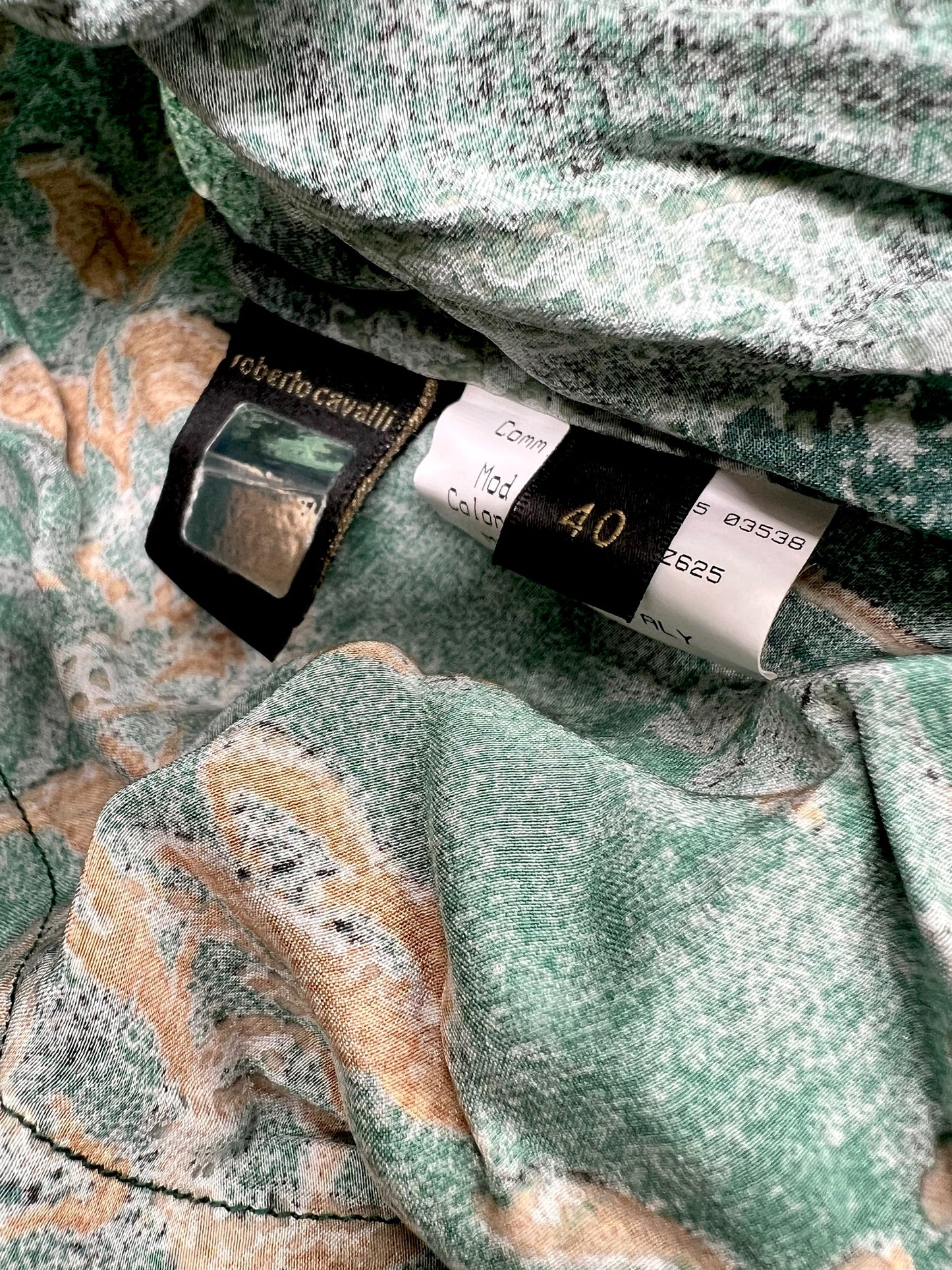 Roberto Cavalli Green silk shirt