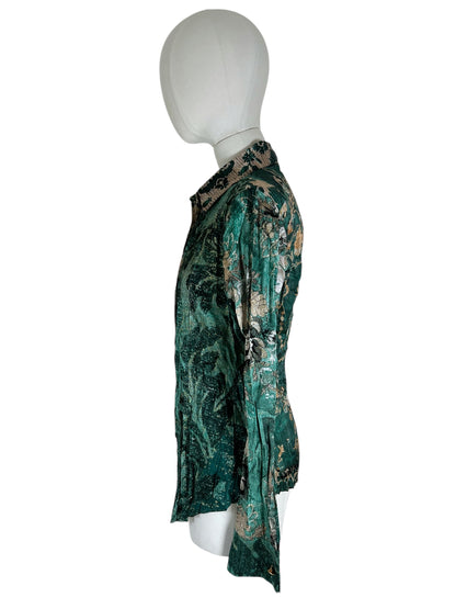 Roberto Cavalli Green silk shirt