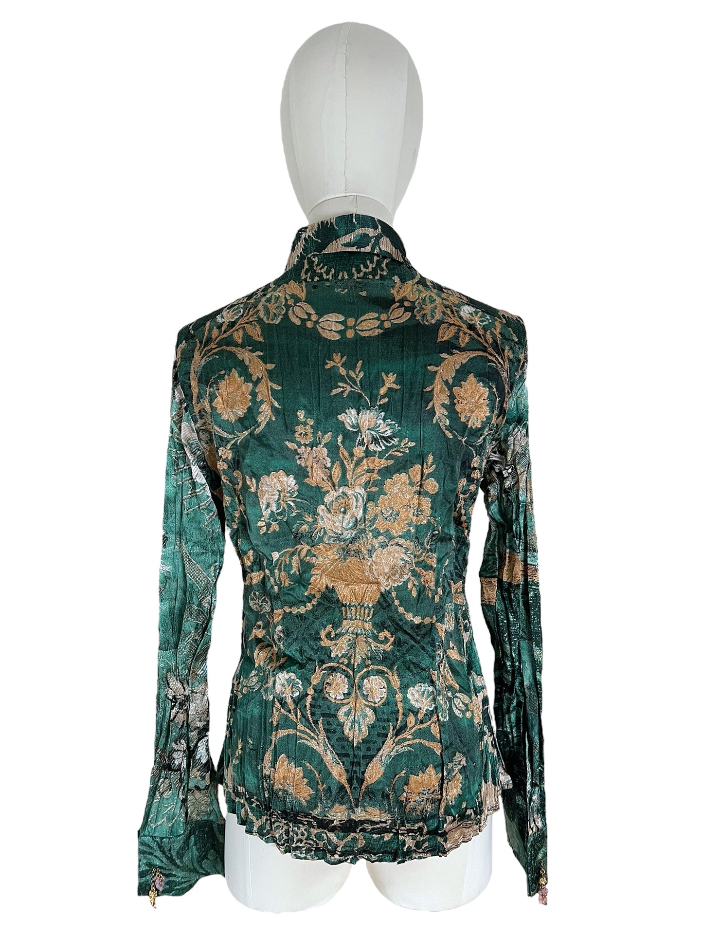 Roberto Cavalli Green silk shirt