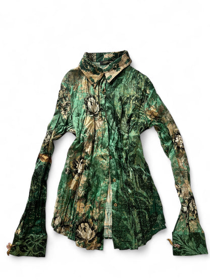 Roberto Cavalli Green silk shirt