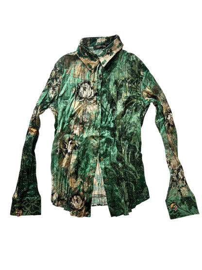 Roberto Cavalli Green silk shirt