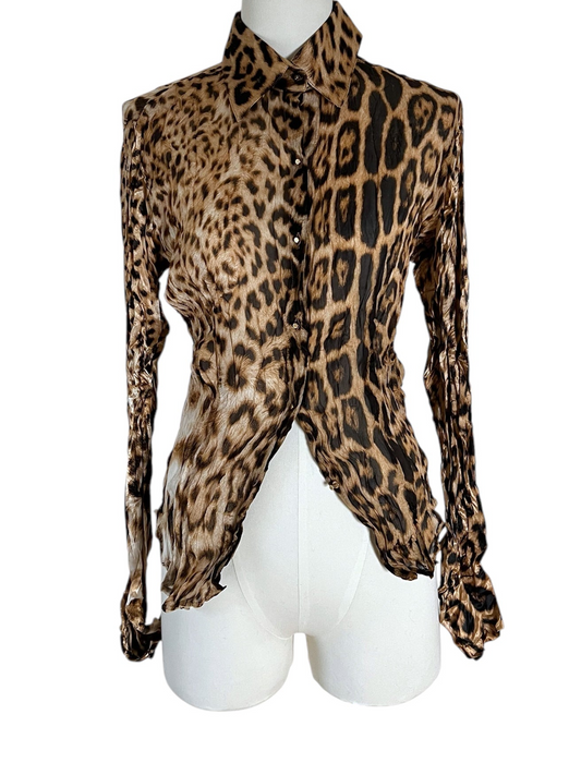 Roberto Cavalli cheetah silk shirt